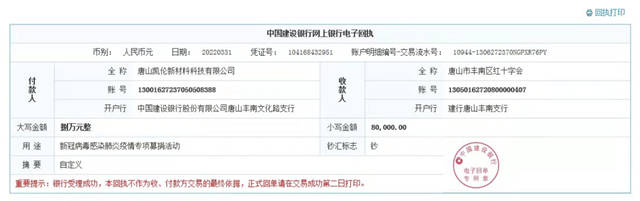 真情常駐 抗疫有我——唐山凱倫(lun) 為(wei) 唐山市豐(feng) 南區紅十字會(hui) 募捐