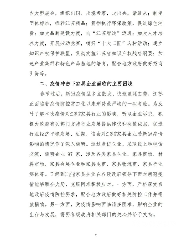 疫情對江蘇家具產(chan) 業(ye) 的影響與(yu) 對策建議！