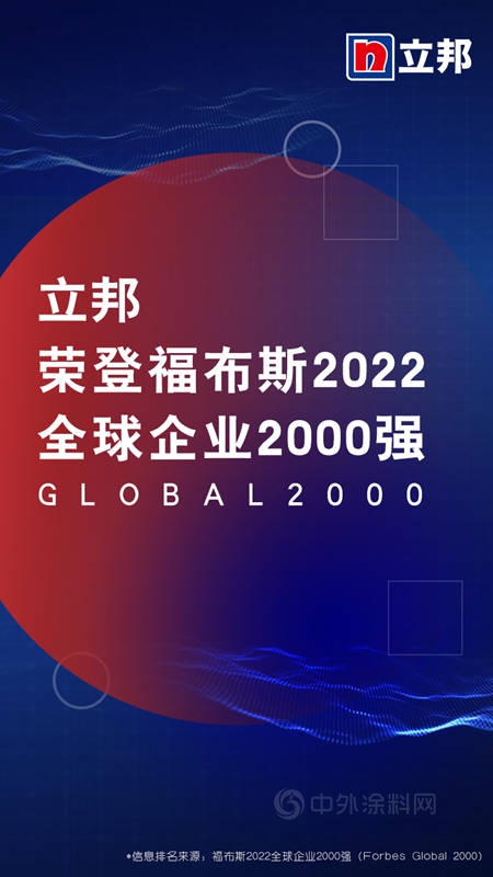 立邦上榜“福布斯2022全球企業(ye) 2000強”