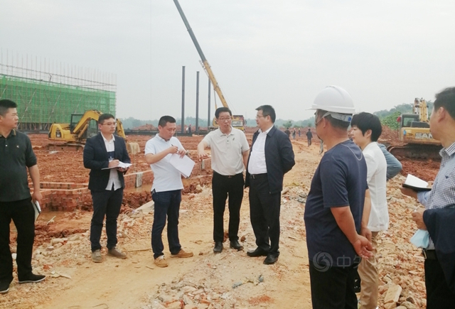 嶽陽市政協主席徐新楚一行蒞臨(lin) 金彩螺新材料產(chan) 業(ye) 園調研指導工作