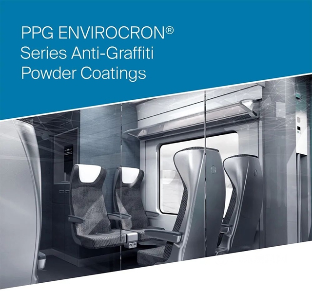 PPG Envirocron® 防塗鴉粉末塗料，無懼塗鴉，可抵擋強勁的化學清潔劑