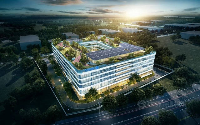 江蘇中新瑞光學材料有限公司生產(chan) 研發大樓封頂！