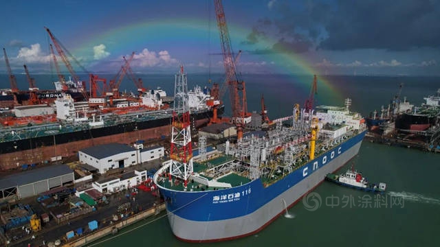 中遠關(guan) 西為(wei) “海洋石油116”FPSO披上盔甲 揚帆起航