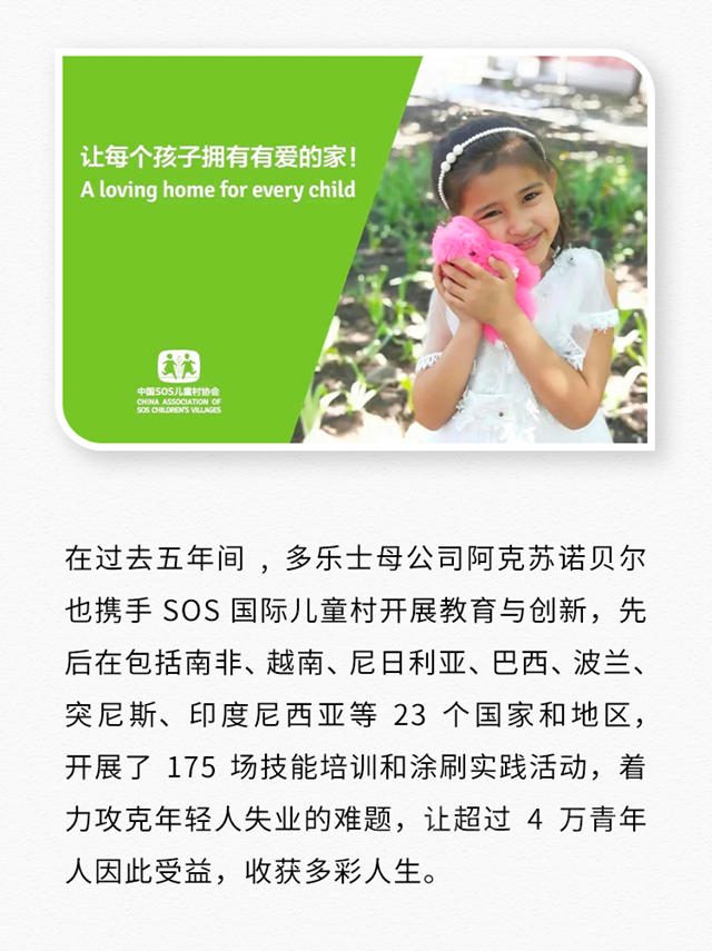 以色彩助力成長，多樂(le) 士攜手中國SOS兒(er) 童村打造童夢之家