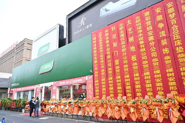 三棵樹安徽形象店盛大開業(ye) ，加速零售市場戰略布局