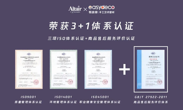 “環保徽章”再添一枚！易塗得藝術塗料多款產(chan) 品獲“中國綠色產(chan) 品”認證