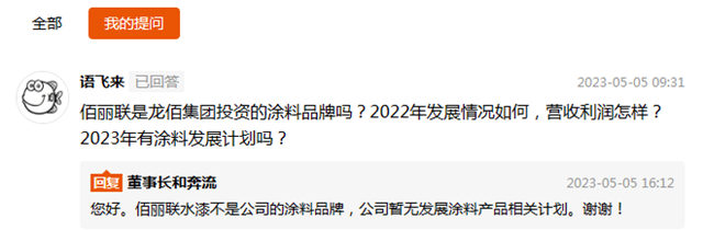 佰麗(li) 聯水漆傍巨頭還是私生子？龍佰澄清：不是我的！