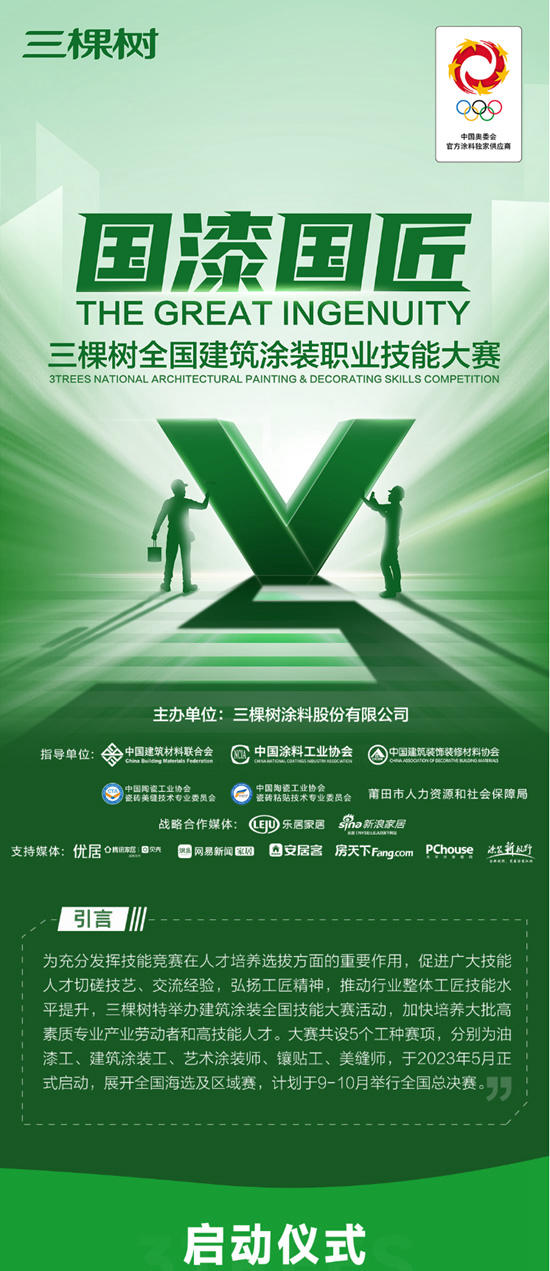 “國漆國匠”三棵樹全國建築塗裝職業(ye) 技能大賽正式啟動