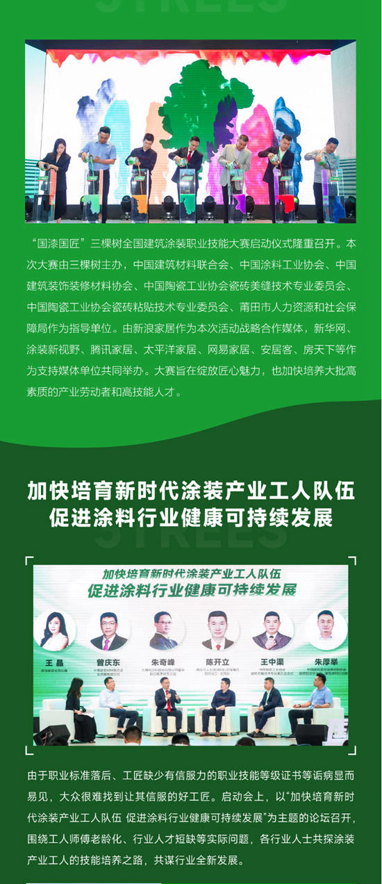 “國漆國匠”三棵樹全國建築塗裝職業(ye) 技能大賽正式啟動