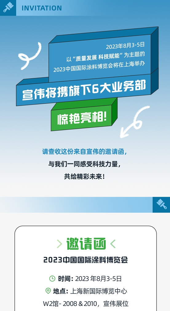 宣偉(wei) 將亮相2023中國國際塗料博覽會(hui) 