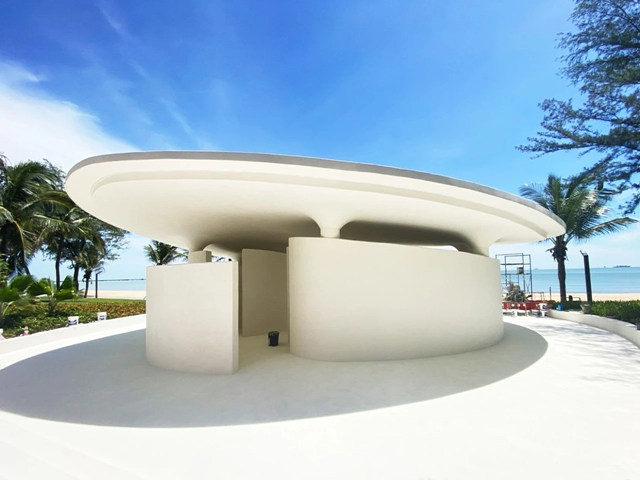 三棵樹工程藝術漆助力建設海口灣驛站，扮靚城市會(hui) 客廳