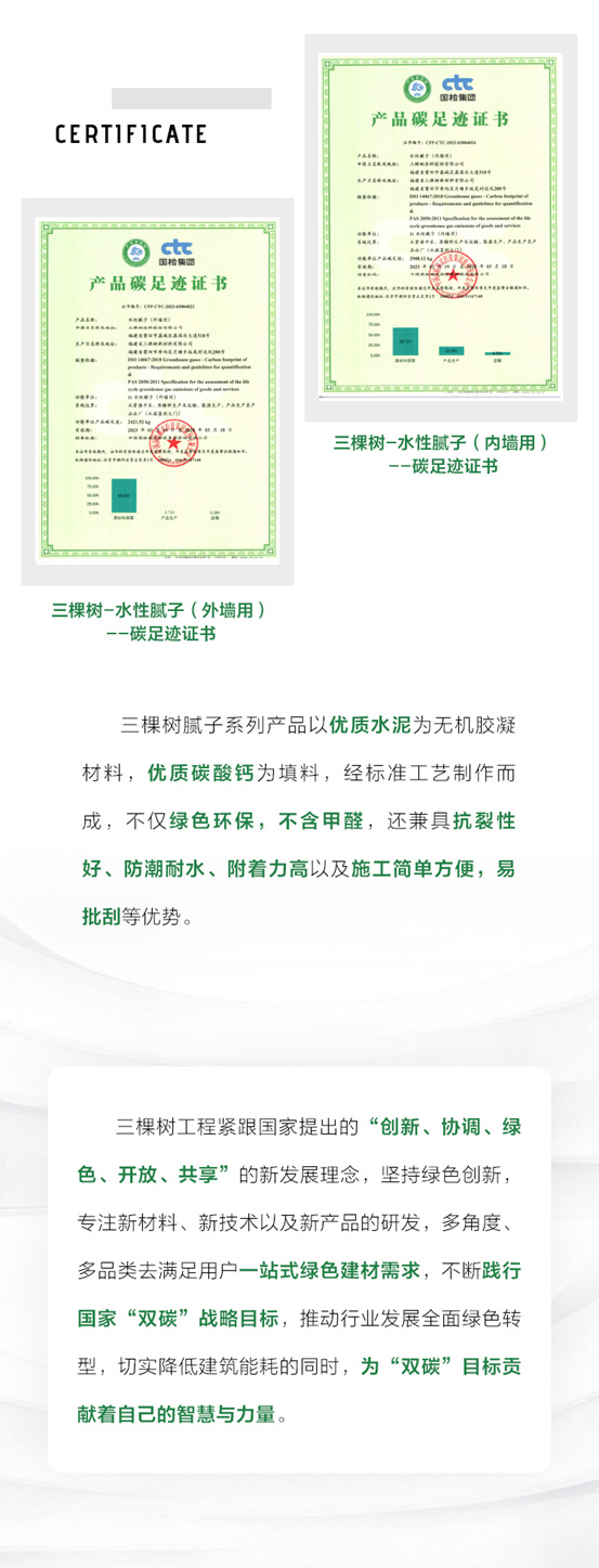 布局綠色低碳新賽道，三棵樹工程多品類產(chan) 品獲得“碳足跡”認證