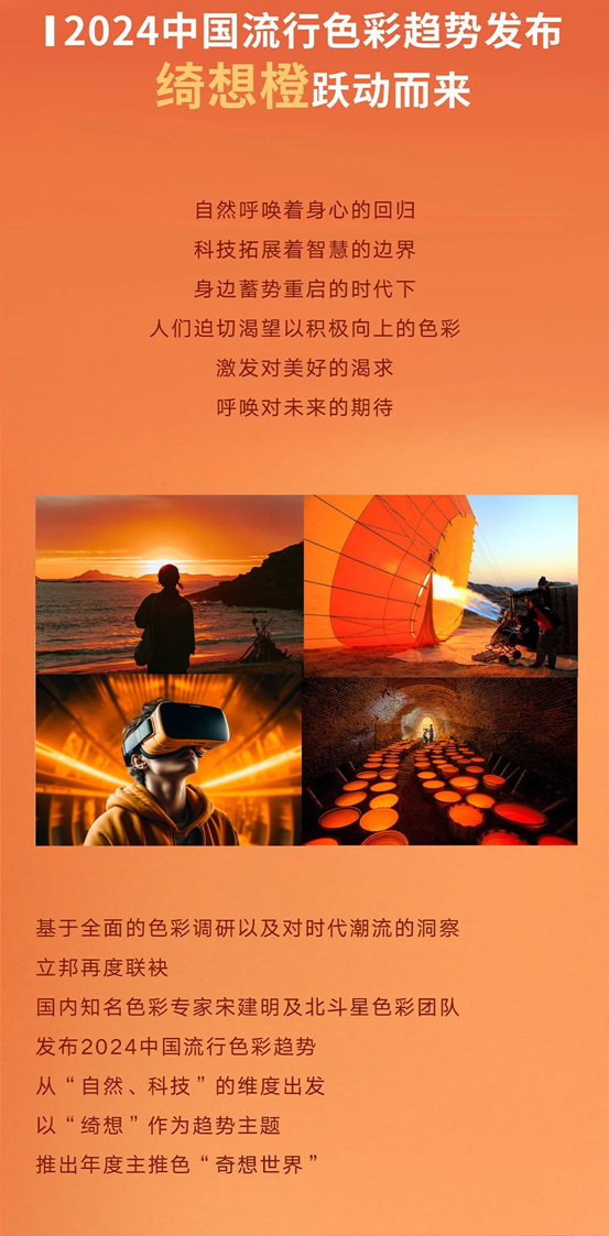 立邦2024中國流行色彩趨勢發布！“綺想橙”躍動而來