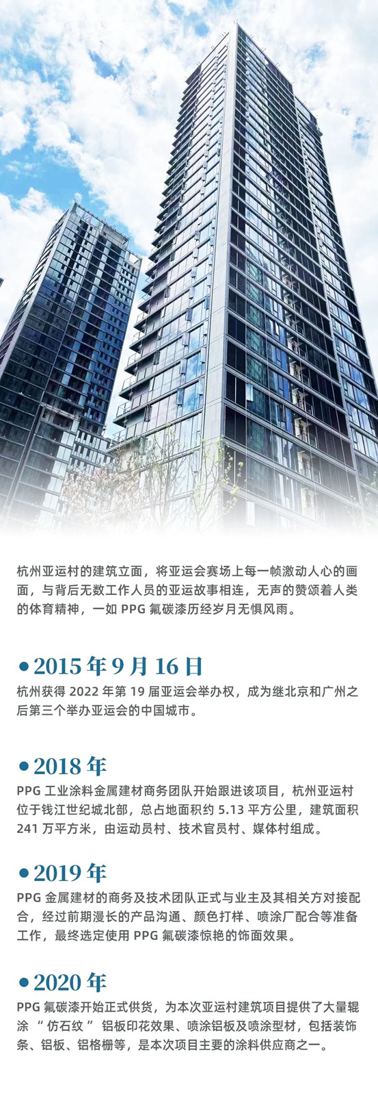 PPG氟碳漆“仿石紋”助力杭州亞(ya) 運村，共建人與(yu) 自然的和諧社區