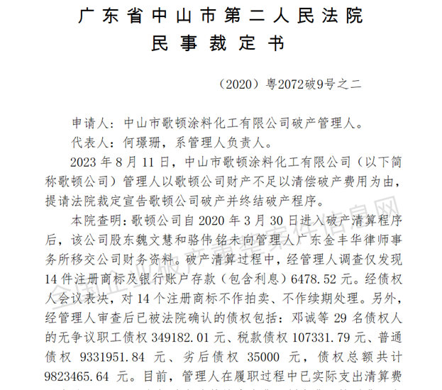 250條塗料企業(ye) 破產(chan) 重組記錄：揭開行業(ye) 困境與(yu) 警示