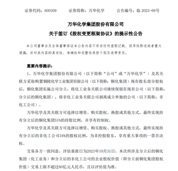 一口“鯨吞”兩(liang) 家上市公司！2700億(yi) 化學巨頭的“圖謀”