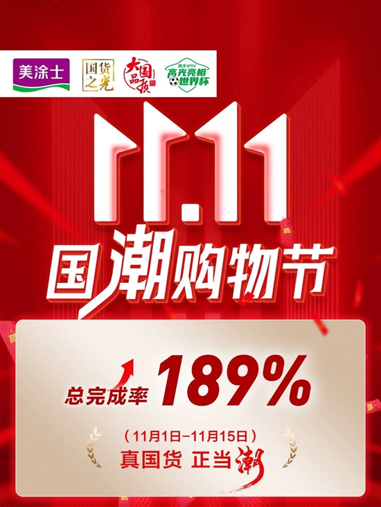 冠軍(jun) 之選，國貨之光 | 美塗士雙11國潮購物節圓滿成功！