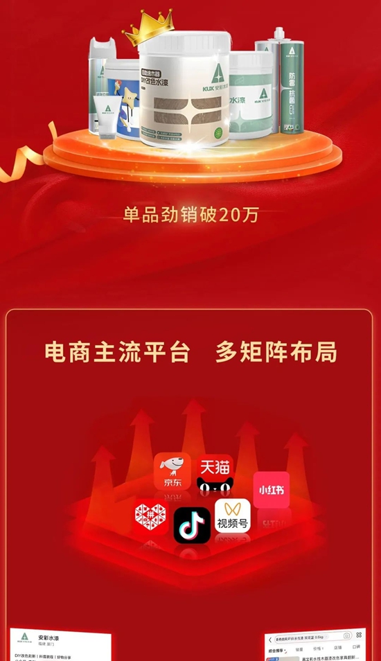 安彩DIY水漆戰報來襲，月銷售突破30萬(wan) ！