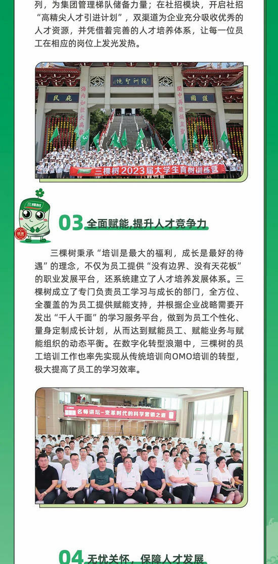 三棵樹連續四年榮獲“中國年度最佳雇主全國百強”獎項