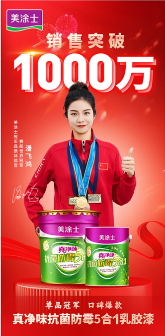 世界冠軍(jun) 代言後，美塗士一桶牆漆年銷千萬(wan) 
