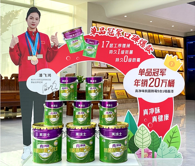 世界冠軍(jun) 代言後，美塗士一桶牆漆年銷千萬(wan) 