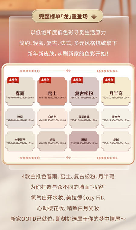 色彩趨勢 | 立邦第一季度網紅色已上線，以低飽和色尋覓生活原力