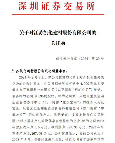 又遭“盤問”！凱倫(lun) 4000萬(wan) 增資虧(kui) 損企業(ye) 疑雲(yun) 待解