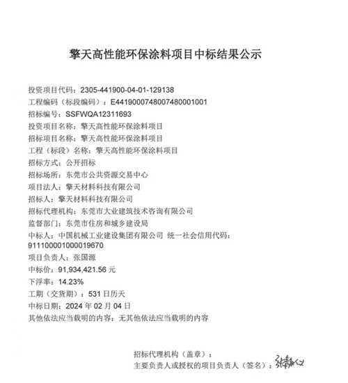 3.6億(yi) 環保塗料項目在東(dong) 莞開工建設