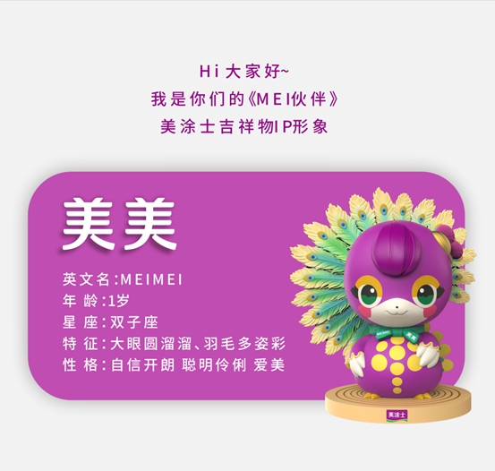 美塗士吉祥物IP形象美美， 高萌登場！