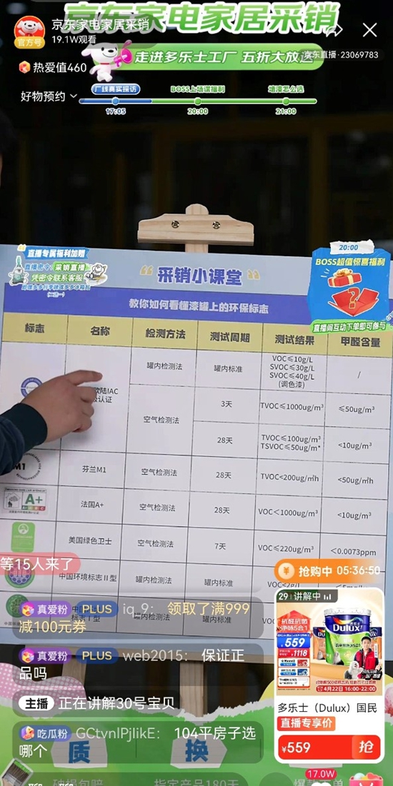 京東(dong) 采銷攜手多樂(le) 士工廠直播，深度解密乳膠漆背後的品質之道