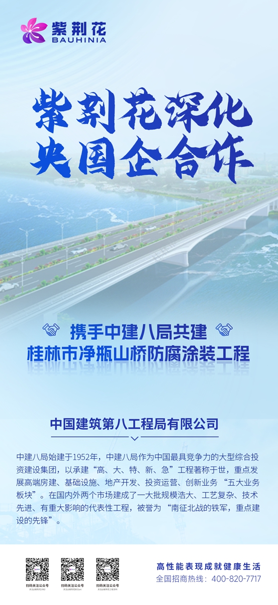 紫荊花深化央國企合作——桂林市淨瓶山橋防腐塗裝工程新進展！