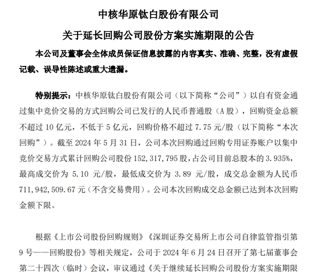 股票一降再降，回購兩(liang) 次延期，金額從(cong) 5億(yi) 飆至10億(yi) 