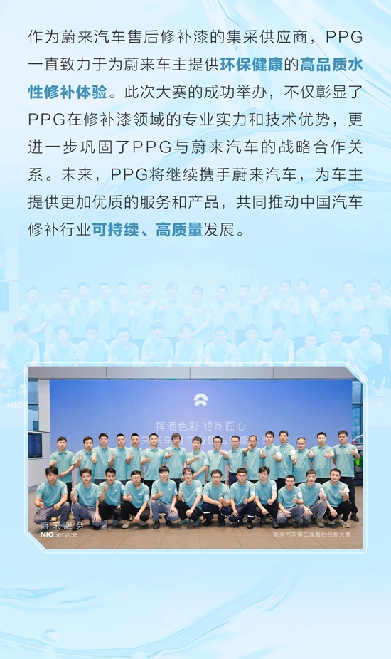 PPG助力蔚來汽車第二屆售後技能大賽完美收官！