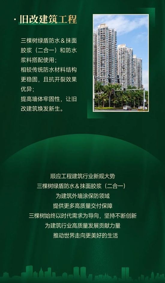 三棵樹綠盾防水＆抹麵膠漿（二合一），持續引領外牆塗保防新高度