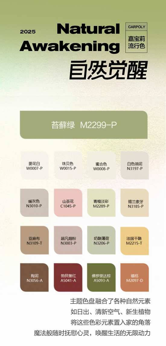 自然覺醒時刻！嘉寶莉2025流行色出爐！
