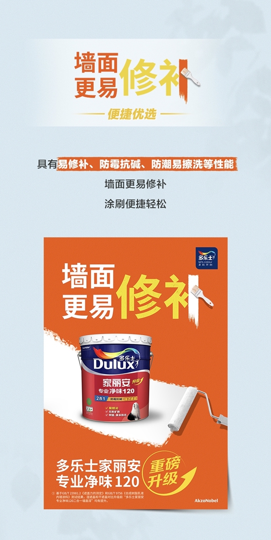 多樂士家麗安專業淨味120二合一乳膠漆，空間理想優選