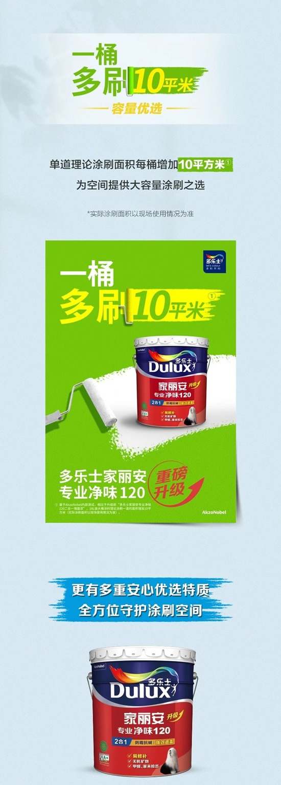 多樂士家麗安專業淨味120二合一乳膠漆，空間理想優選