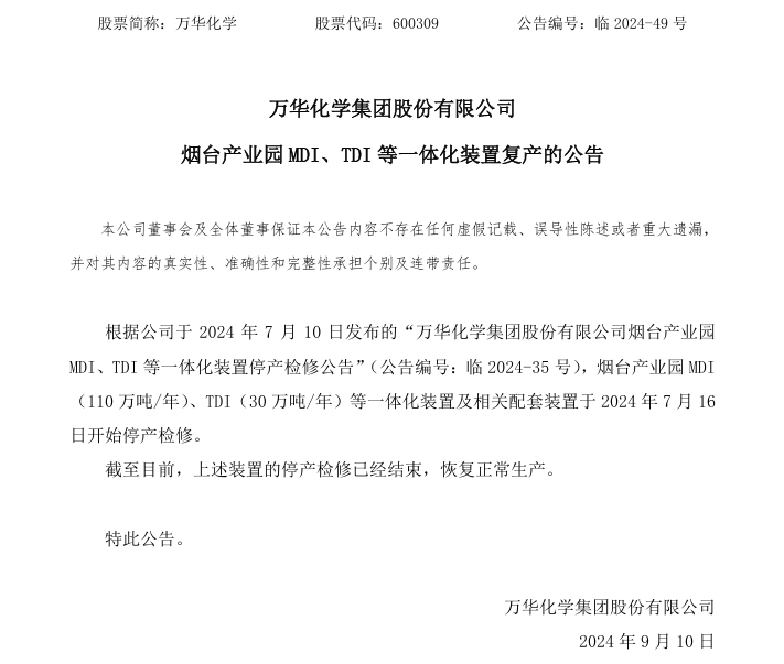 恢複生產！價格上漲！出口利好！化學茅今年有望淨賺180億？