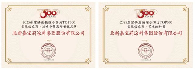 連續9年上榜，攬獲10項大獎！嘉寶莉持續領跑行業！
