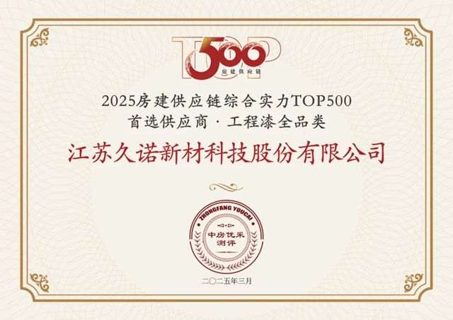 久諾榮膺2025房建供應鏈綜合實力TOP500首選供應商，斬獲8項大獎!