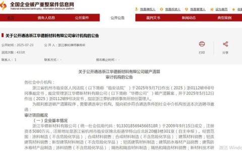 華德新材料遭破產清算！16年輝煌為何一朝崩塌？