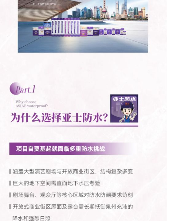 千萬級防水工程！亞士防水為20萬方泉州地標穿上“滴水不漏”鎧甲
