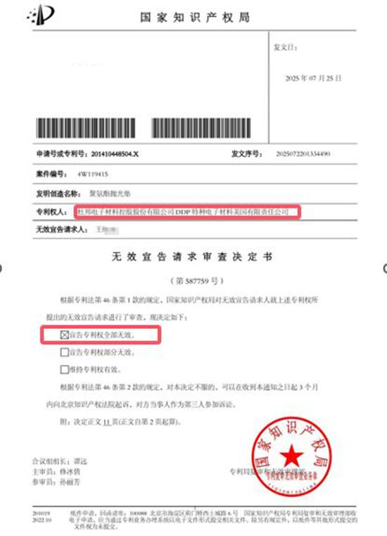 突發！杜邦半導體拋光墊核心專利被廢，國產替代窗口乍現，萬華鼎龍火速入局