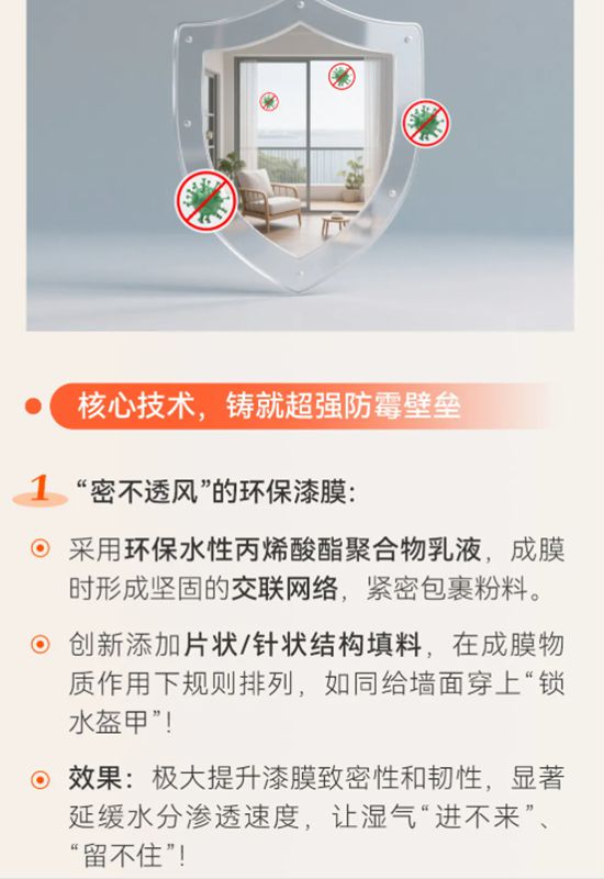 亞士長效防黴科技終結牆麵黴變！從一麵好牆開始！