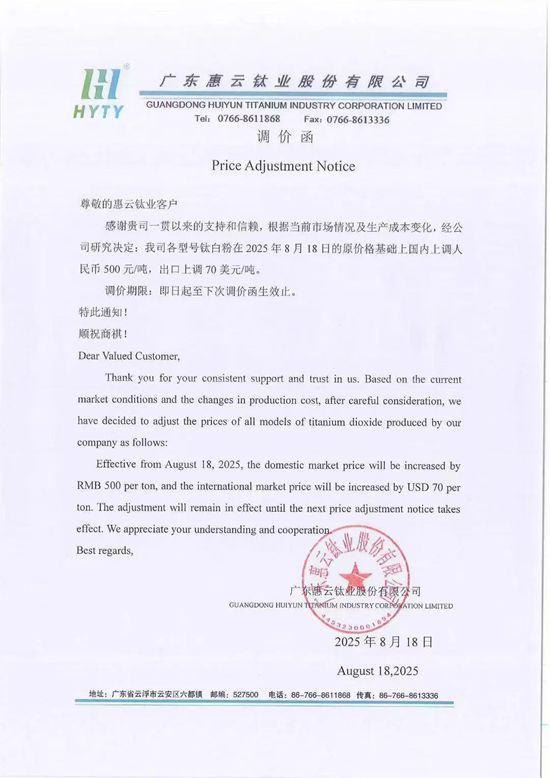 扛不住了？龍佰淨利下降19.53%，緊急提價500元/噸
